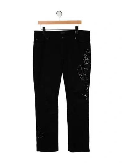Pre-owned Escada Mid-rise Straight Leg Jeans In Black