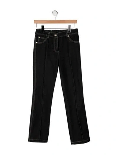 Pre-owned Escada Mid-rise Straight Leg Jeans In Black