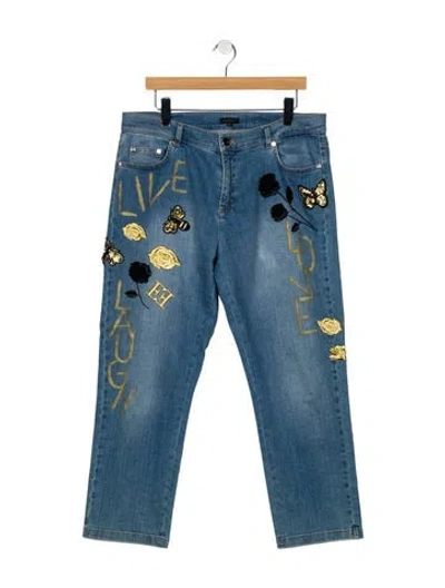 Pre-owned Escada Mid-rise Straight Leg Jeans In Blue