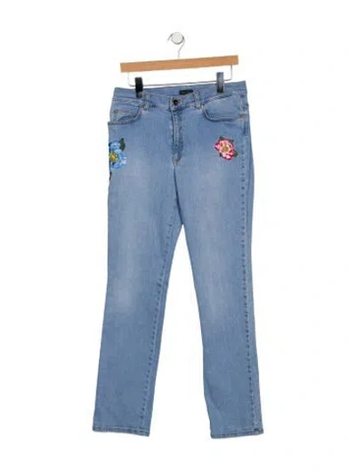 Pre-owned Escada Mid-rise Straight Leg Jeans In Blue