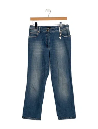 Pre-owned Escada Mid-rise Straight Leg Jeans In Blue