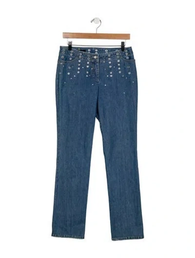 Pre-owned Escada Mid-rise Straight Leg Jeans In Blue