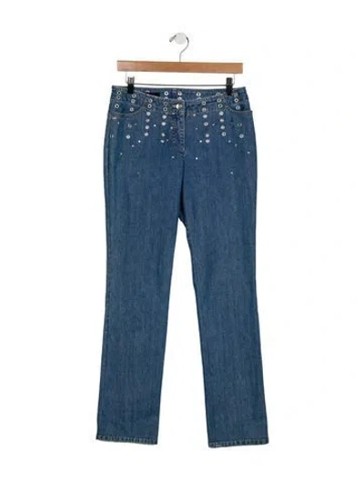 Pre-owned Escada Mid-rise Straight Leg Jeans In Blue