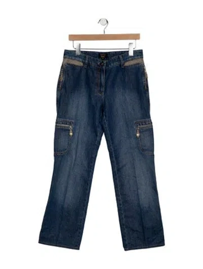 Pre-owned Escada Mid-rise Straight Leg Jeans In Blue