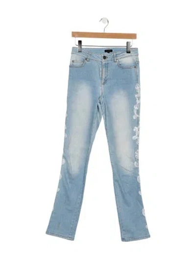 Pre-owned Escada Mid-rise Straight Leg Jeans In Blue