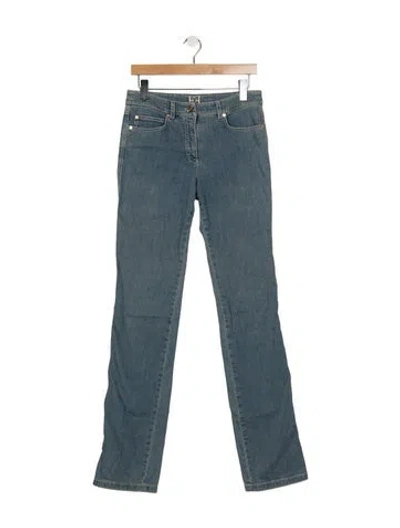 Pre-owned Escada Mid-rise Straight Leg Jeans In Blue