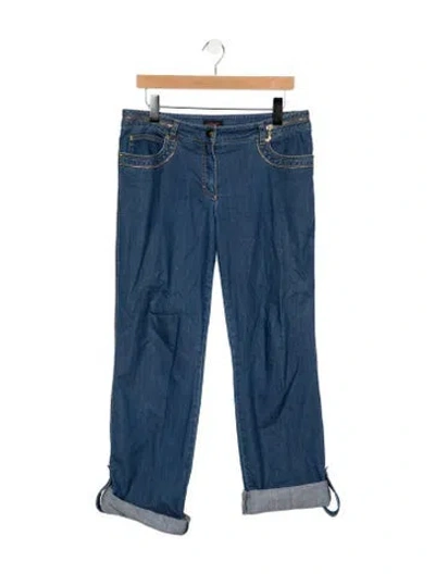 Pre-owned Escada Mid-rise Straight Leg Jeans In Blue