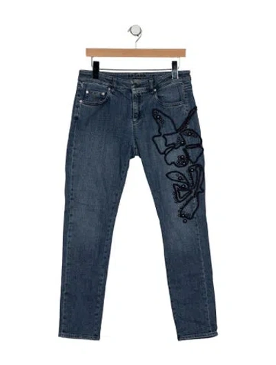 Pre-owned Escada Mid-rise Straight Leg Jeans In Blue