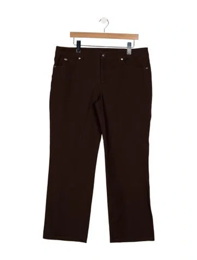 Pre-owned Escada Mid-rise Straight Leg Jeans In Brown