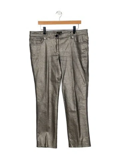 Pre-owned Escada Mid-rise Straight Leg Jeans In Gray