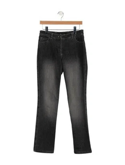 Pre-owned Escada Mid-rise Straight Leg Jeans In Gray