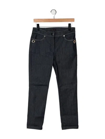 Pre-owned Escada Mid-rise Straight Leg Jeans In Gray