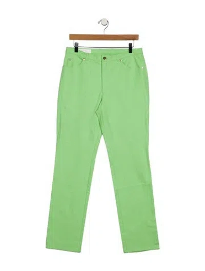 Pre-owned Escada Mid-rise Straight Leg Jeans In Green