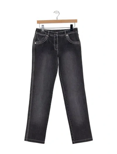 Pre-owned Escada Mid-rise Straight Leg Jeans In Grey