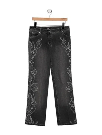 Pre-owned Escada Mid-rise Straight Leg Jeans In Grey