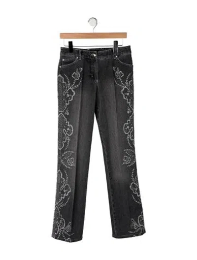 Pre-owned Escada Mid-rise Straight Leg Jeans In Grey