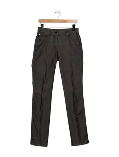 Pre-owned Escada Mid-rise Straight Leg Jeans In Grey