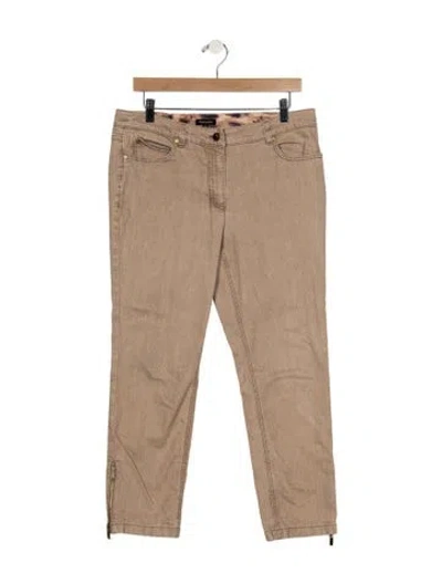Pre-owned Escada Mid-rise Straight Leg Jeans In Neutral