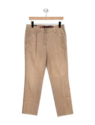 Pre-owned Escada Mid-rise Straight Leg Jeans In Neutral