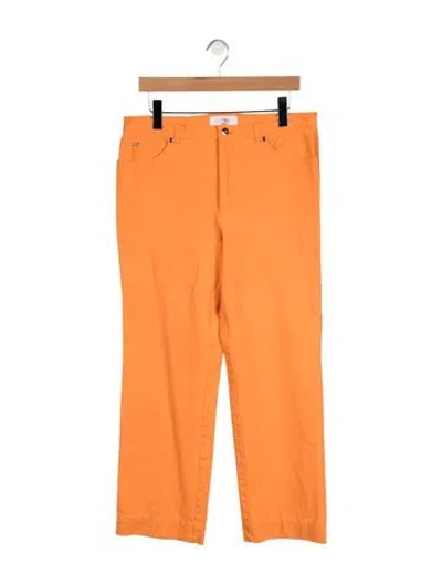 Pre-owned Escada Mid-rise Straight Leg Jeans In Orange