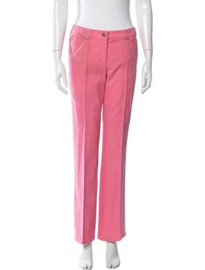Pre-owned Escada Mid-rise Straight Leg Jeans In Pink