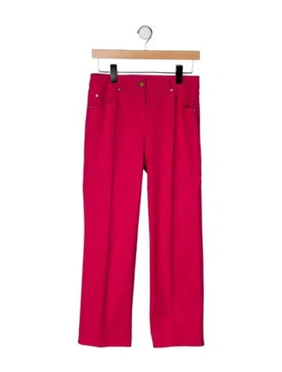 Pre-owned Escada Mid-rise Straight Leg Jeans In Red