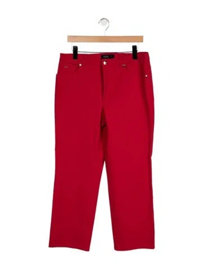 Pre-owned Escada Mid-rise Straight Leg Jeans In Red