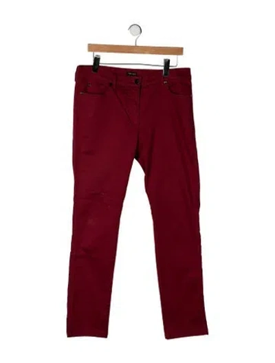 Pre-owned Escada Mid-rise Straight Leg Jeans In Red