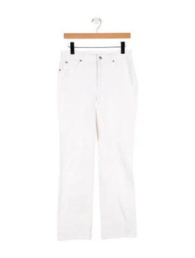 Pre-owned Escada Mid-rise Straight Leg Jeans In White