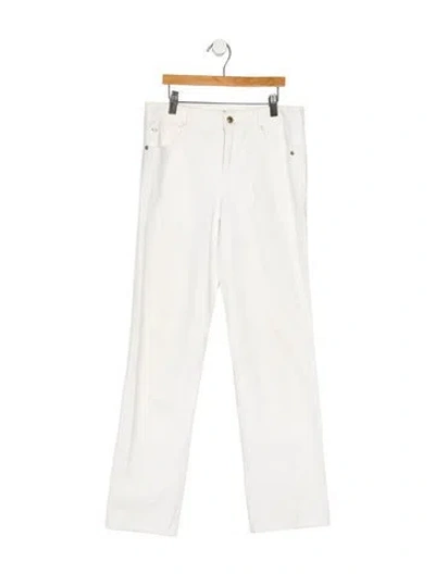 Pre-owned Escada Mid-rise Straight Leg Jeans In White