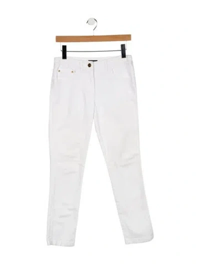 Pre-owned Escada Mid-rise Straight Leg Jeans In White