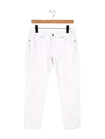 Pre-owned Escada Mid-rise Straight Leg Jeans In White