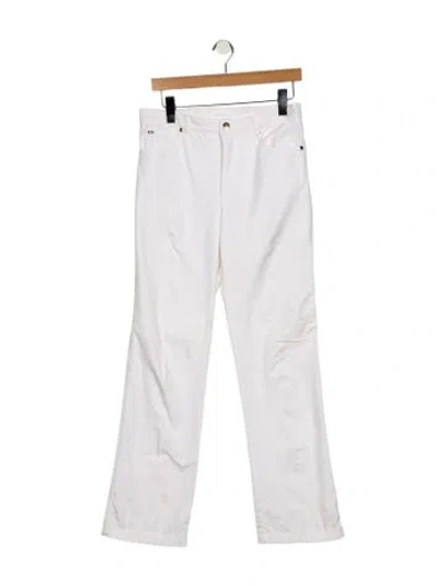 Pre-owned Escada Mid-rise Straight Leg Jeans In White