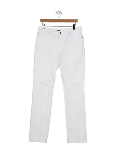 Pre-owned Escada Mid-rise Straight Leg Jeans In White