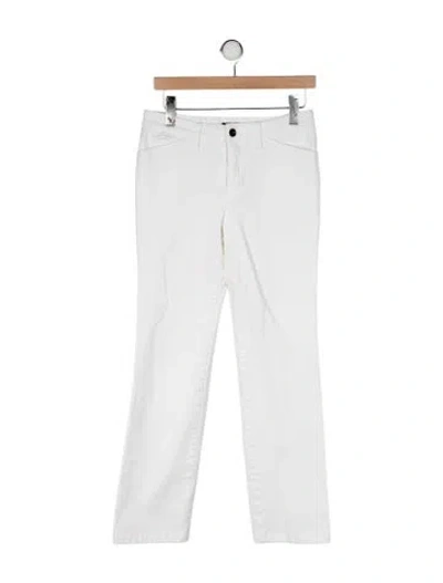 Pre-owned Escada Mid-rise Straight Leg Jeans In White