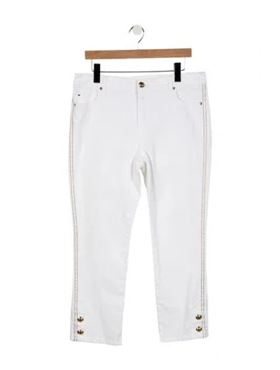 Pre-owned Escada Mid-rise Straight Leg Jeans In White