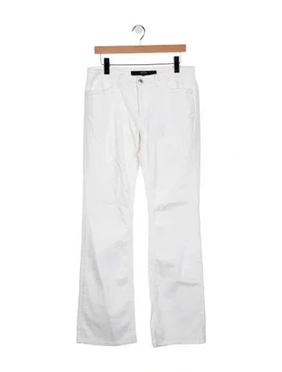 Pre-owned Escada Mid-rise Straight Leg Jeans In White