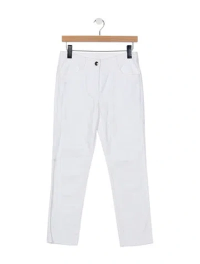 Pre-owned Escada Mid-rise Straight Leg Jeans In White