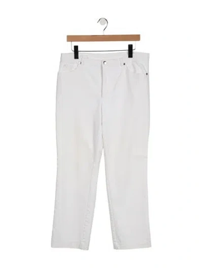 Pre-owned Escada Mid-rise Straight Leg Jeans In White
