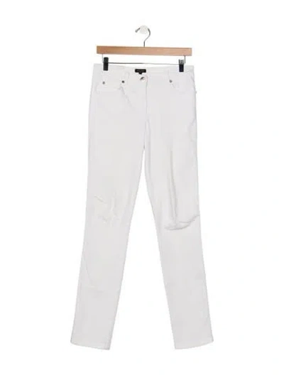 Pre-owned Escada Mid-rise Straight Leg Jeans In White