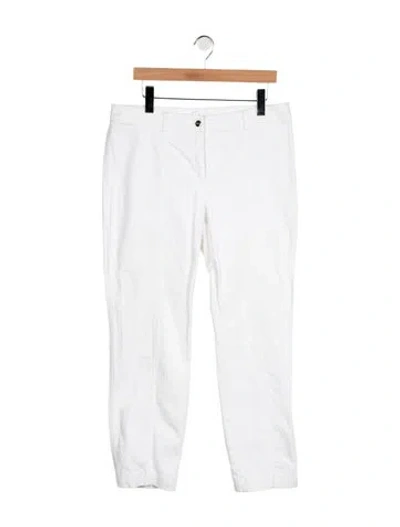 Pre-owned Escada Mid-rise Straight Leg Jeans In White