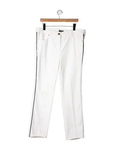 Pre-owned Escada Mid-rise Straight Leg Jeans In White