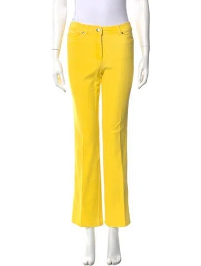 Pre-owned Escada Mid-rise Straight Leg Jeans In Yellow