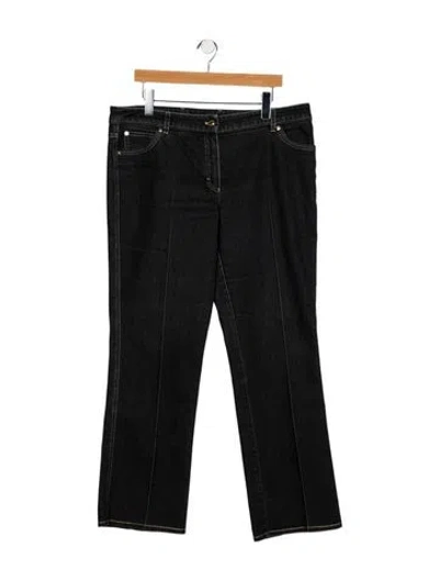 Pre-owned Escada Mid-rise Wide Leg Jeans In Black