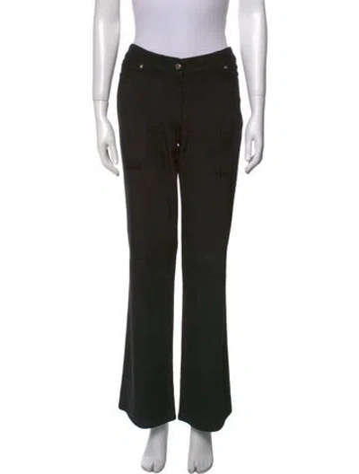Pre-owned Escada Mid-rise Wide Leg Jeans In Black