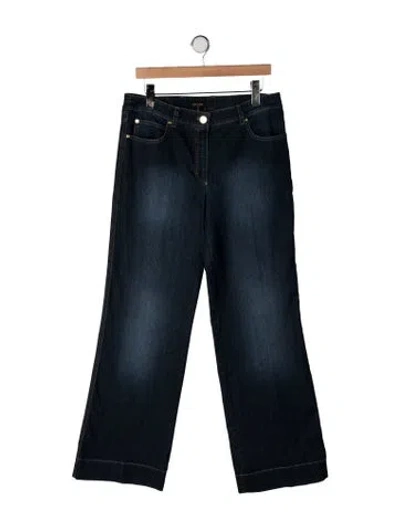Pre-owned Escada Mid-rise Wide Leg Jeans In Black