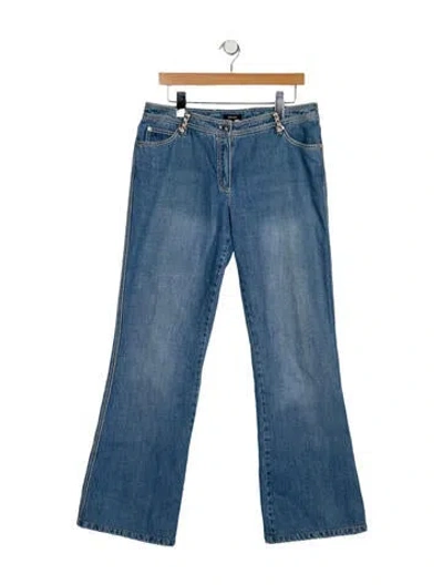 Pre-owned Escada Mid-rise Wide Leg Jeans In Blue