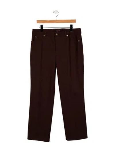 Pre-owned Escada Mid-rise Wide Leg Jeans In Brown