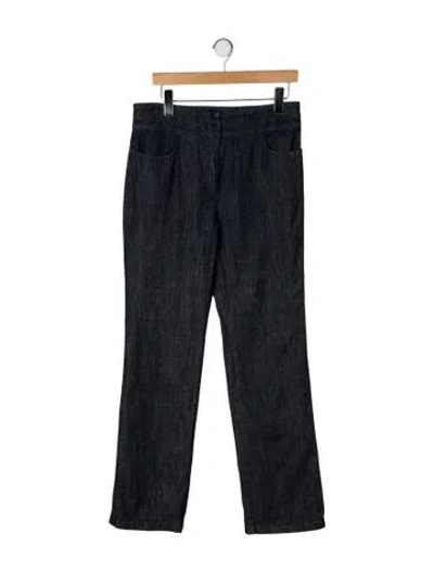 Pre-owned Escada Mid-rise Wide Leg Jeans In Gray