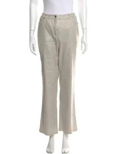 Pre-owned Escada Mid-rise Wide Leg Jeans In Neutral